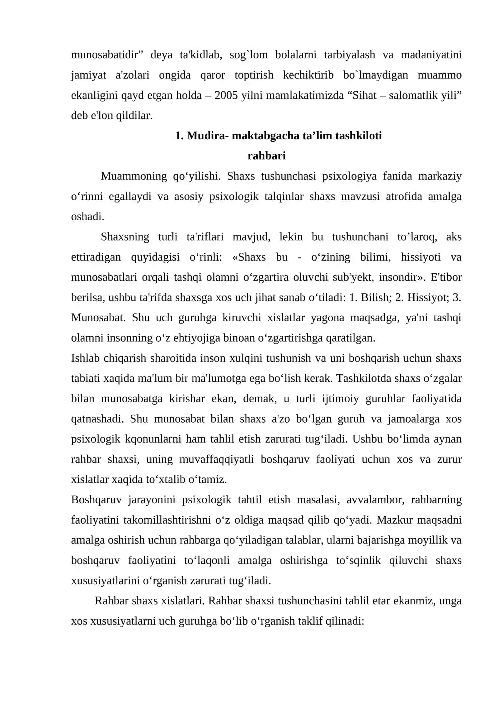 Maktabgacha ta’lim tashkiloti rahbariga qo'yiladigan talablar 3