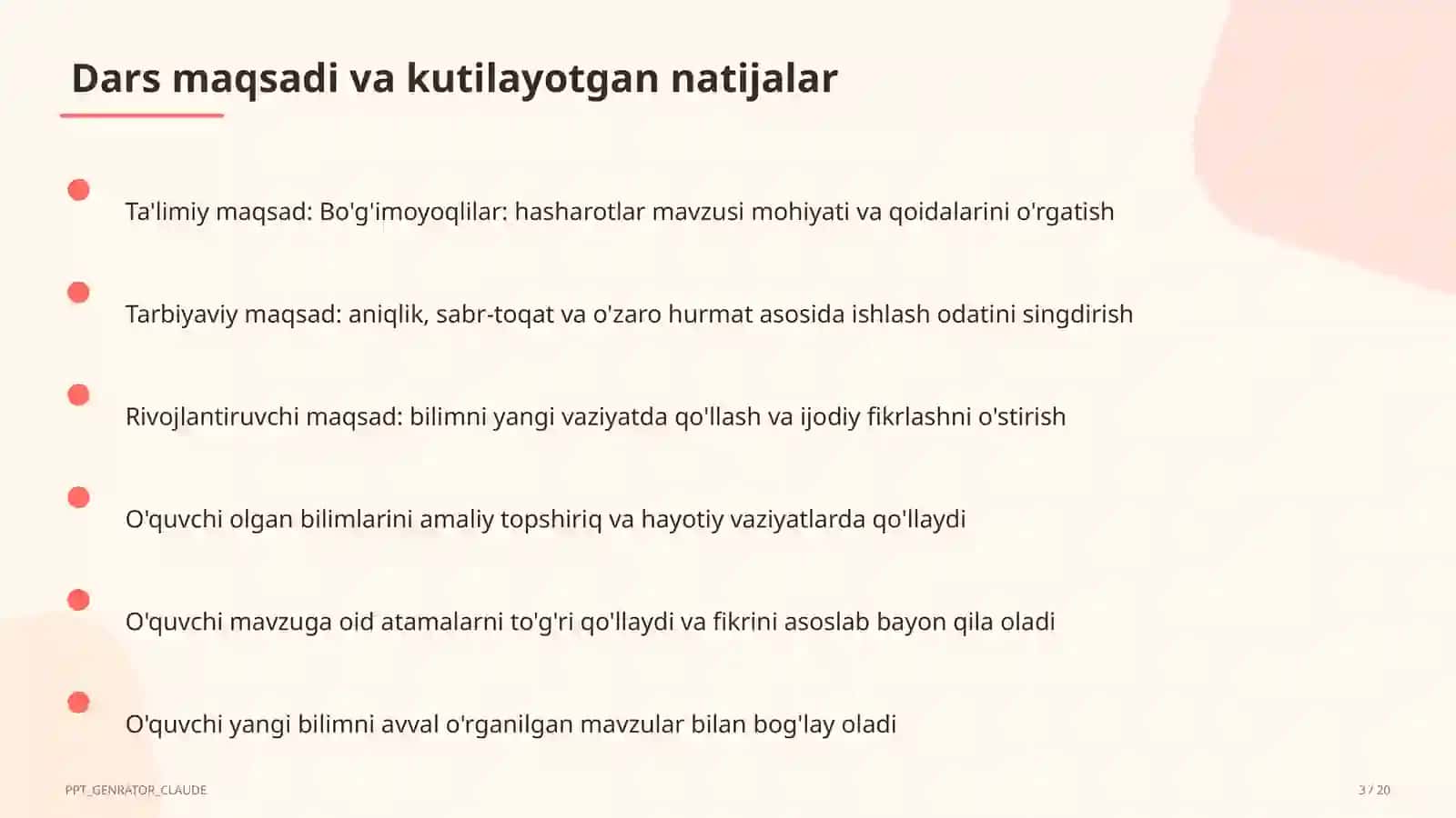 Bo'g'imoyoqlilar: Hasharotlar (7-sinf) 3