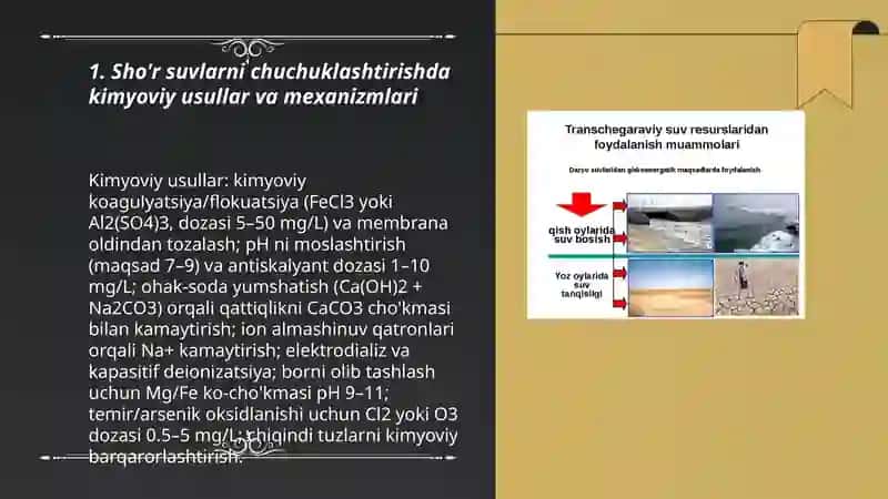 O'zbekistonda sharoitida sho'r suvlarni chuchuklashtirish g'oyasini yaratish 3