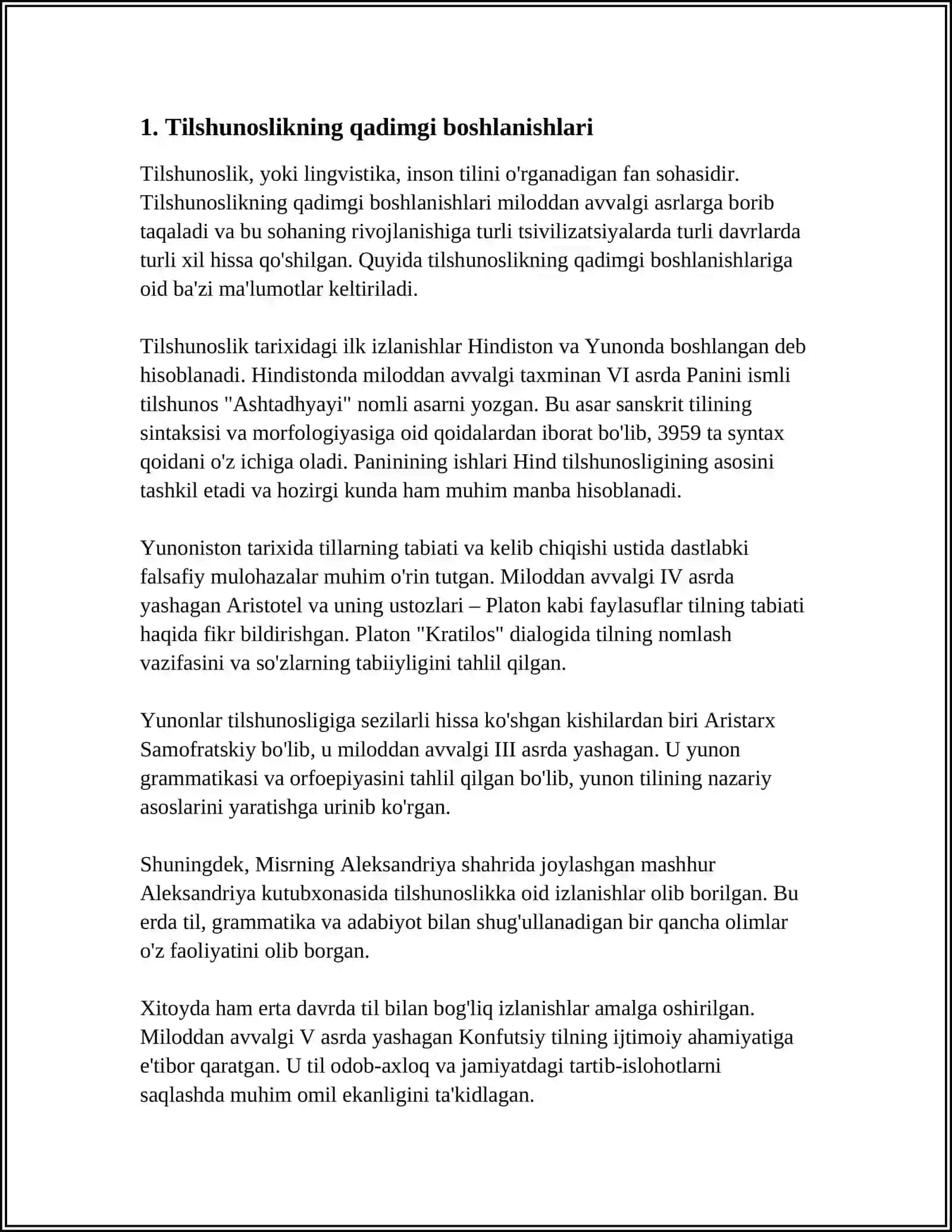 MUSTAQIL ISH Mavzu: TARIXIY TILSHUNOSLIKNING RIVOLANISHI VA VUJUDGA KELISHI 3