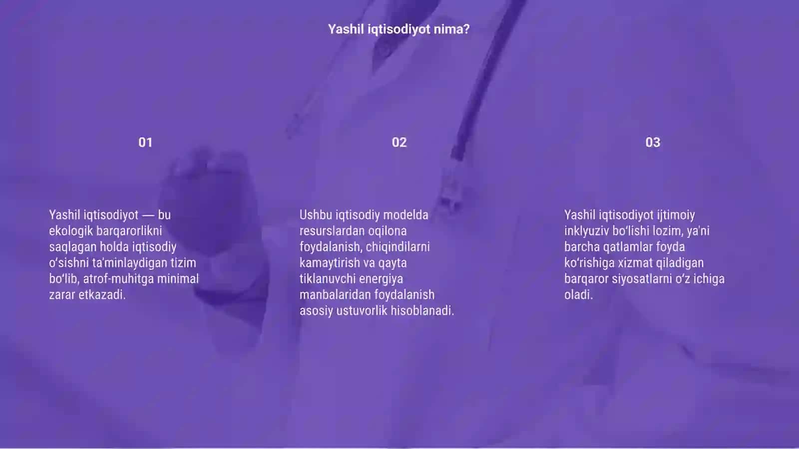 Yashil iqtisodiyotga otish siyosatining dastaklari 3