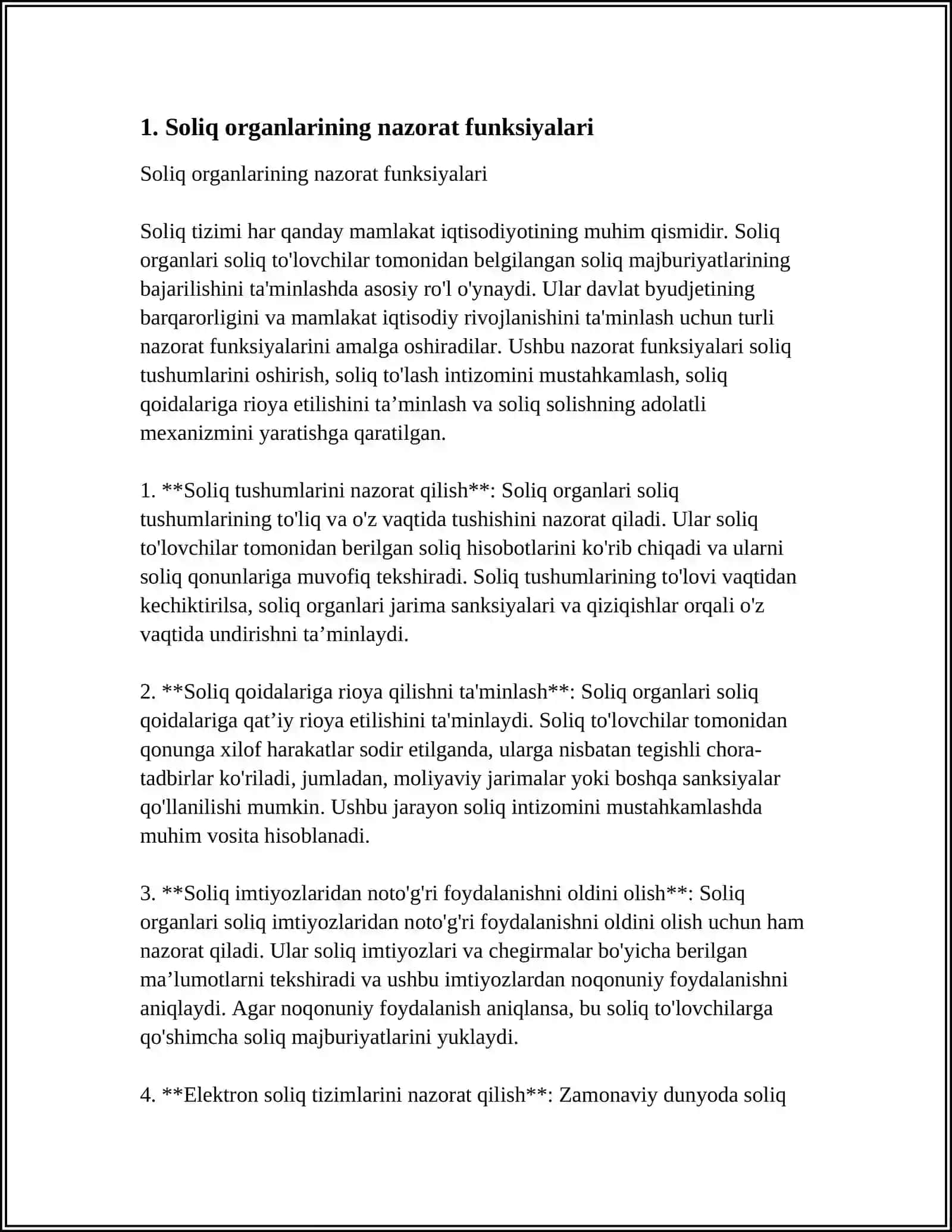 IQTISODIYOT SUB'EKTLARINING BYUDJET OLDIDAGI QARZDORLIGINI KAMAYTIRISHDA SOLIQ ORGANLARINING ROLI 3
