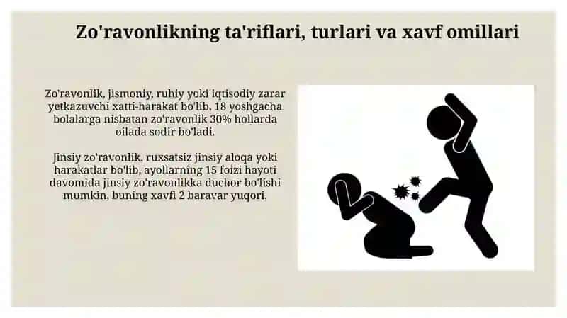 Zo'ravonlikning Oldini Olish va Himoya Qilish 3