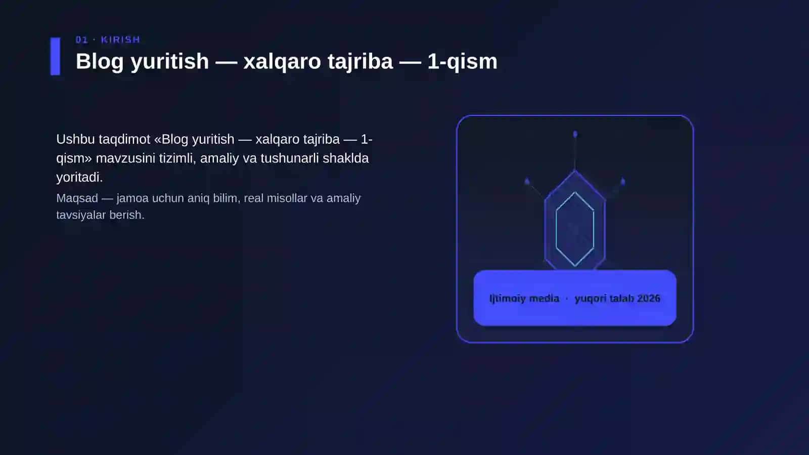 Blog yuritish — xalqaro tajriba — 1-qism 3