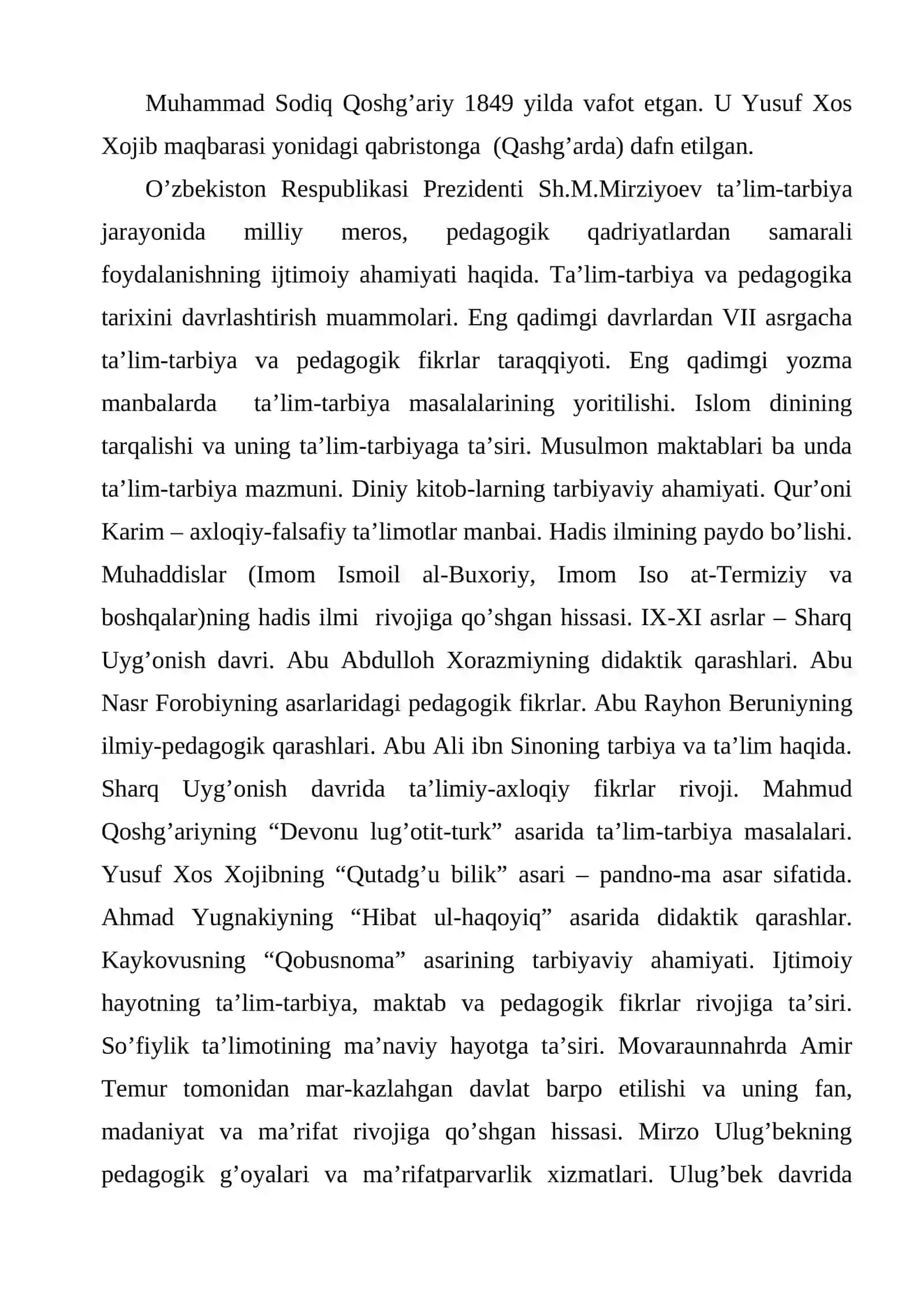 Muhammad Sodiq Qoshg’ariyning Pedagogik Qarashlari 3