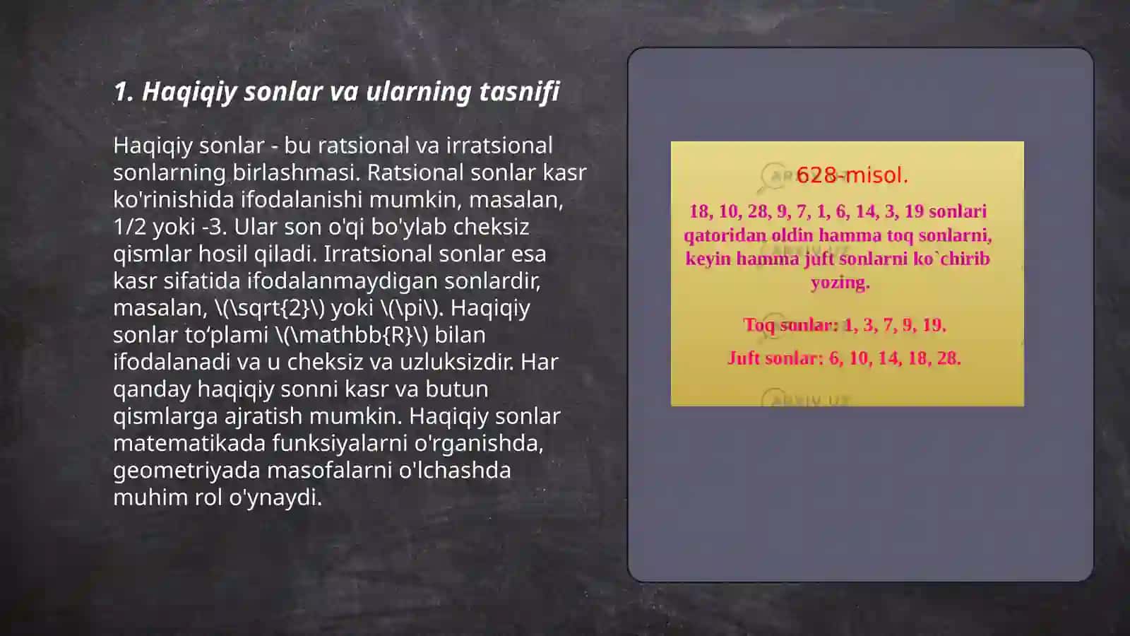 Haqiqiy sonlar 3
