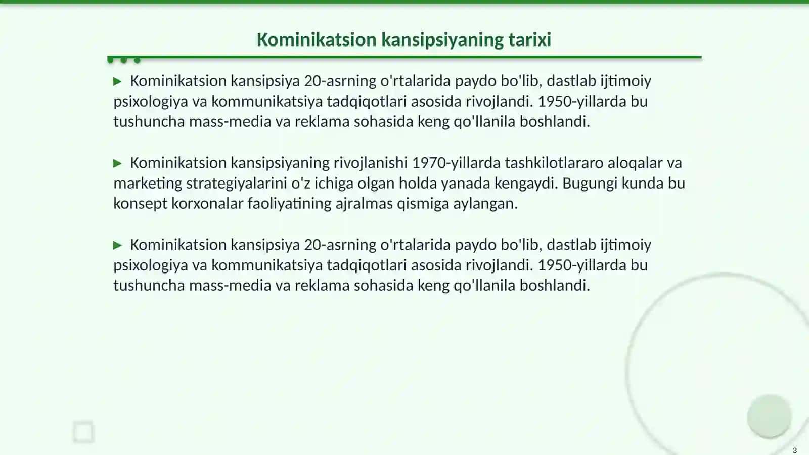Kominikatsion kansipsiya va uning korxona faoliyatidagi tutgan urni 3