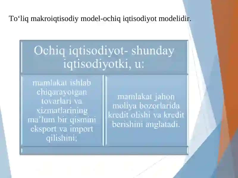 Ochiq iqtisodiyotda Mendell - Fleming modeli 3