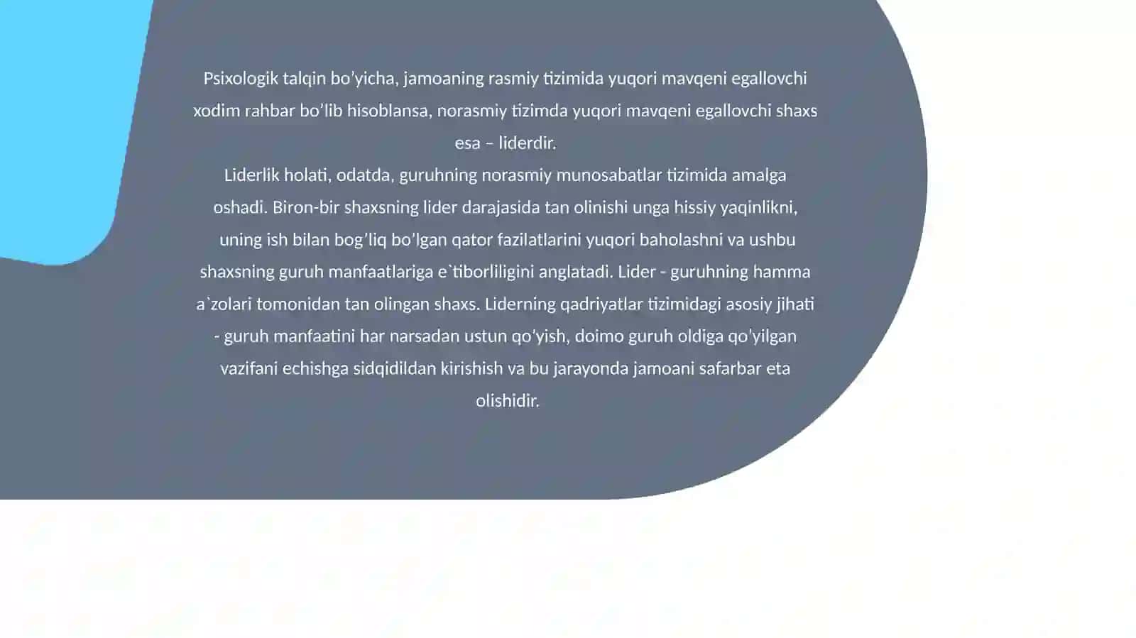 Liderlikka oid nazaryalar 3