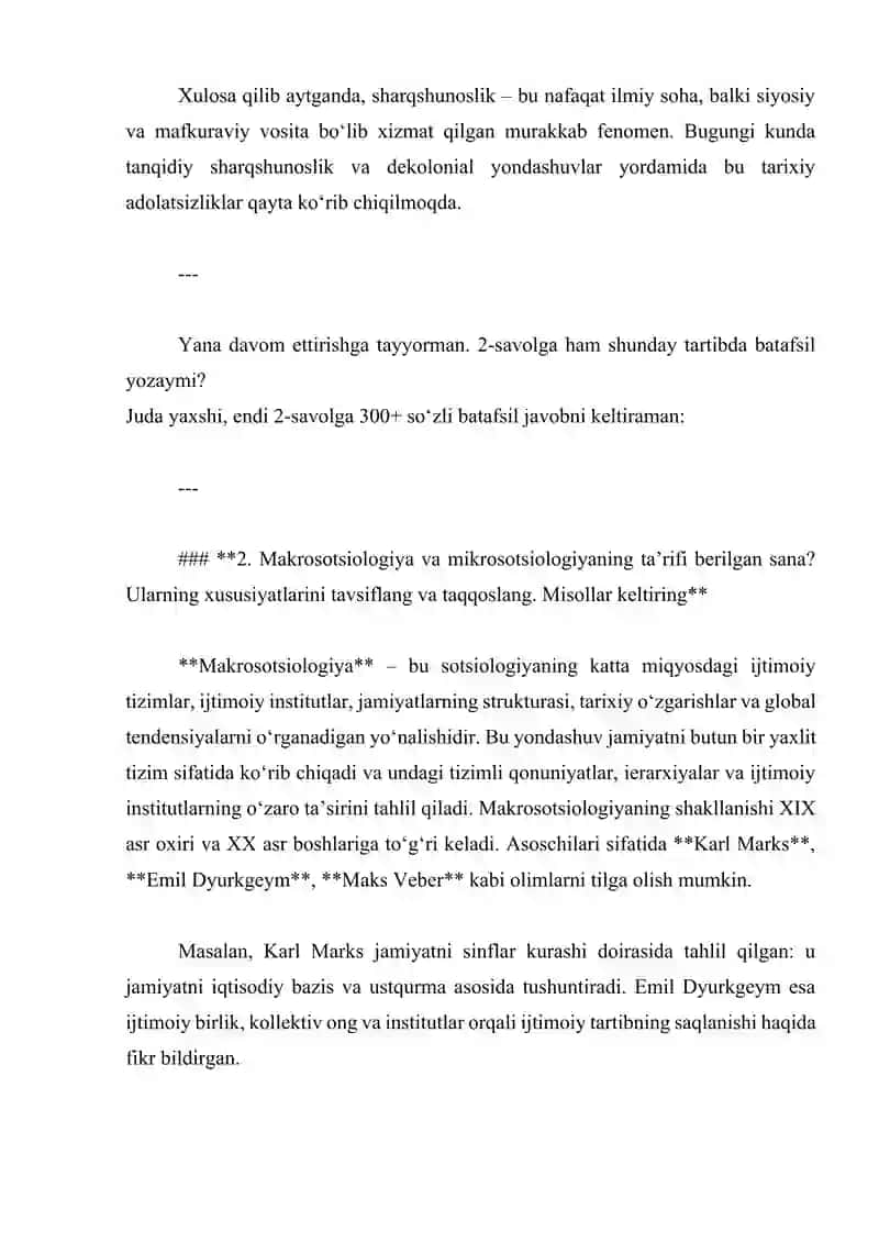 Madaniyatshunoslik asoslari fanidan savollar toʻplami. 3