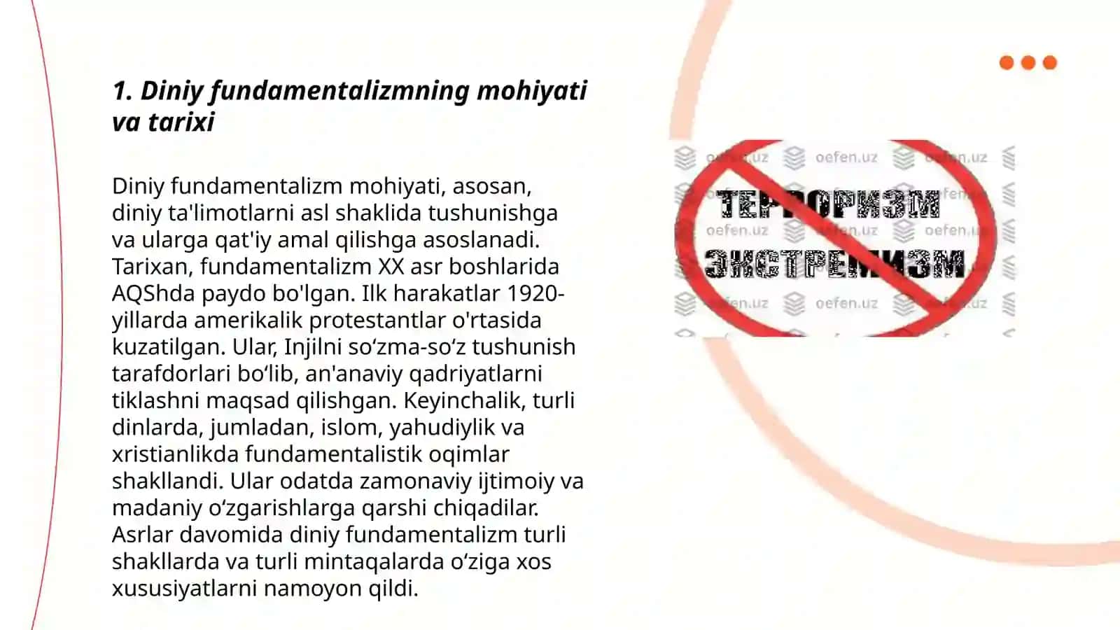 Diniy fundamentalizm,radikalizm va terrorizm xavfsizlikka tahdid 3