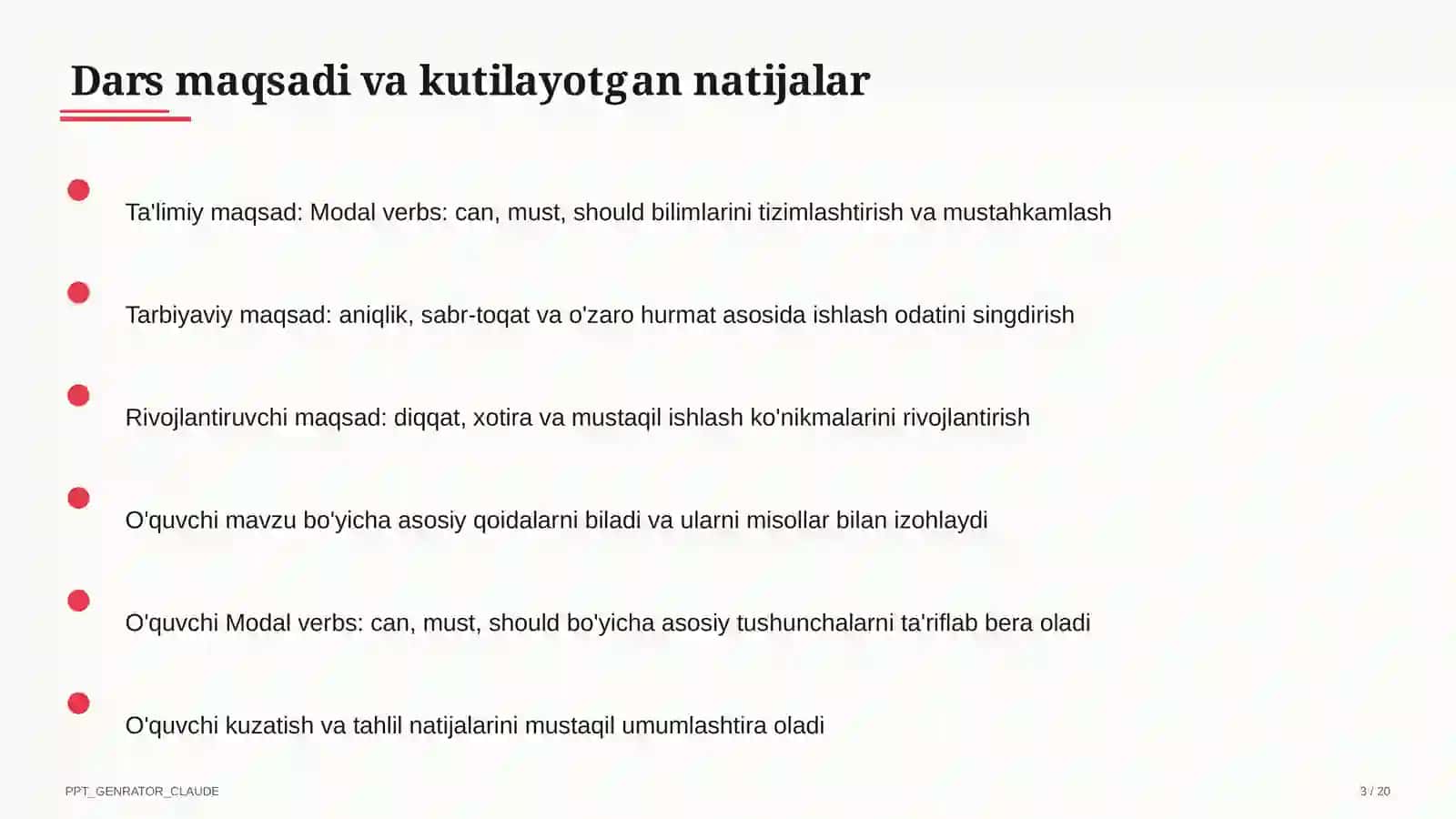 Modal verbs: can, must, should (7-sinf) 3