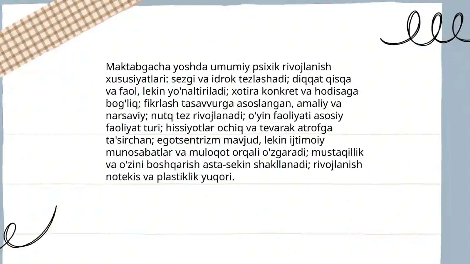 Maktabgacha yosh davrida psixik rivojlanish xususiyatlari 3