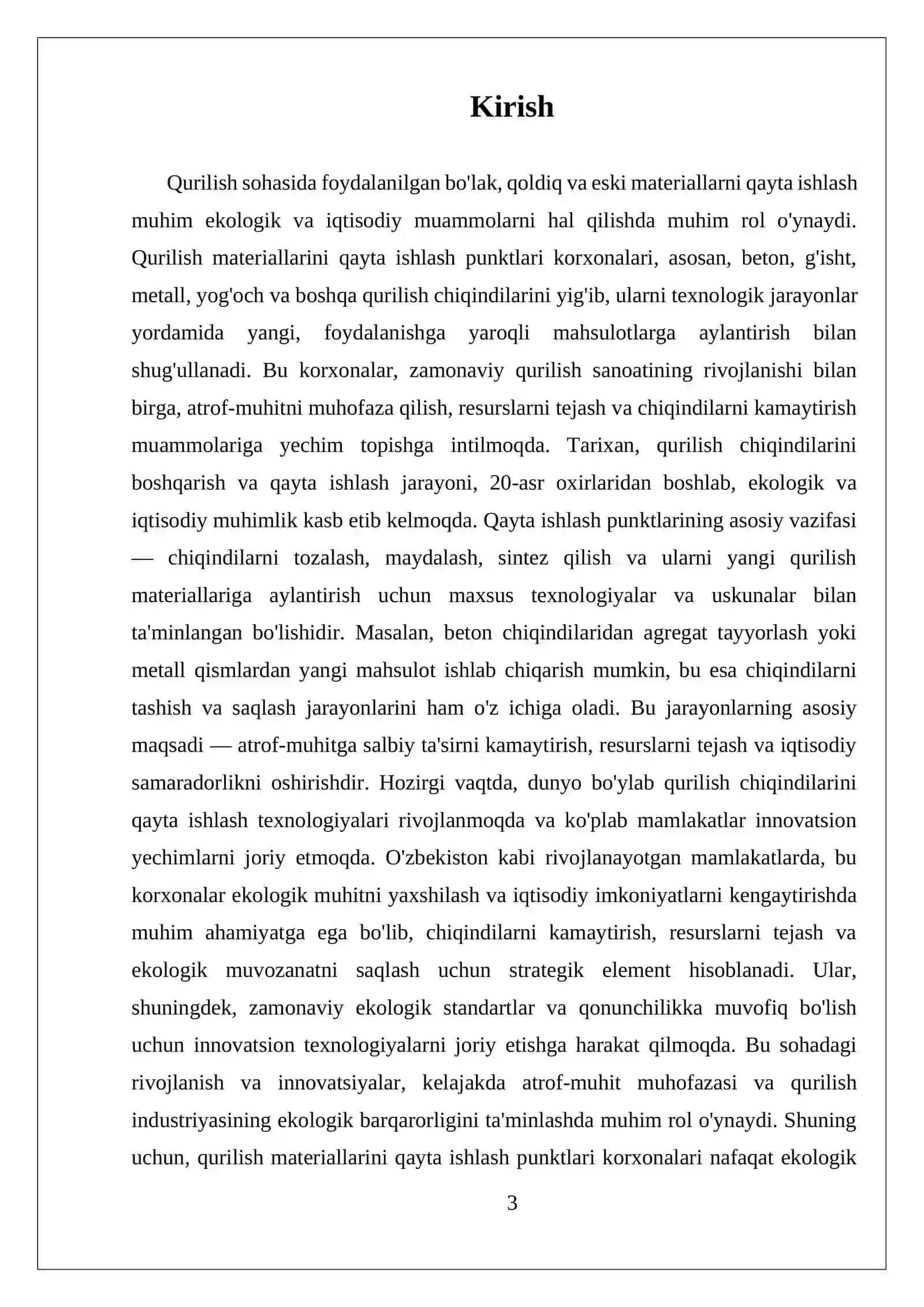 MUSTAQIL ISH QURILISH MATERIALLARINI QAYTA ISHLASH PUNKTLARI KORXONALARI 3