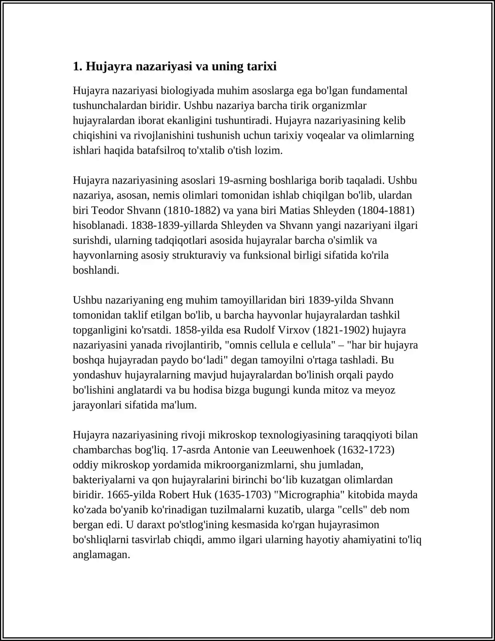 Hujayra nazariyasi va uning tarixi 3