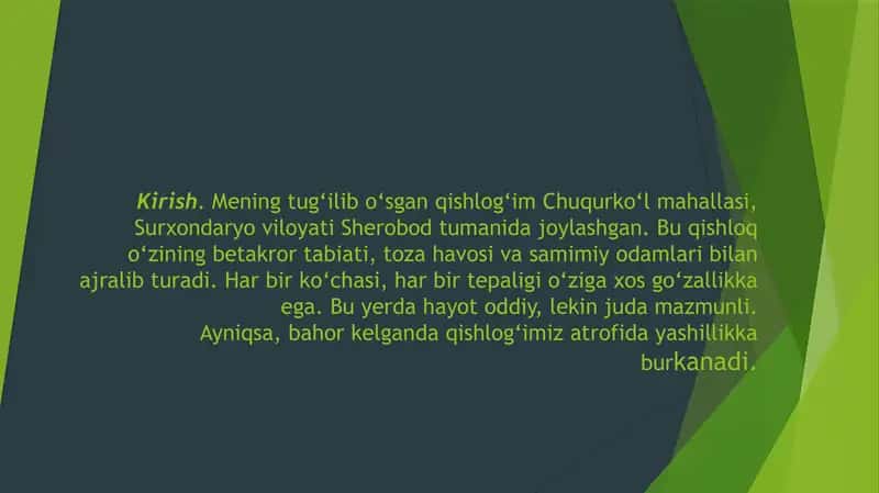 Vatan ostonadan boshlanadi - Qishlog‘im tarixi 3