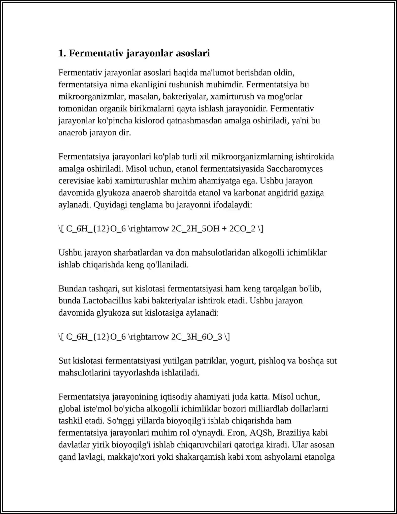 ODDIY FERMENTATIV JARAYONLAR KINETIKASI 3
