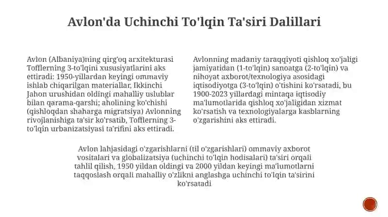 Avloniyning Madaniy To'lqinlari va Elvin Toffler 3-To'lqin Asarini Tahlil Qilish 3