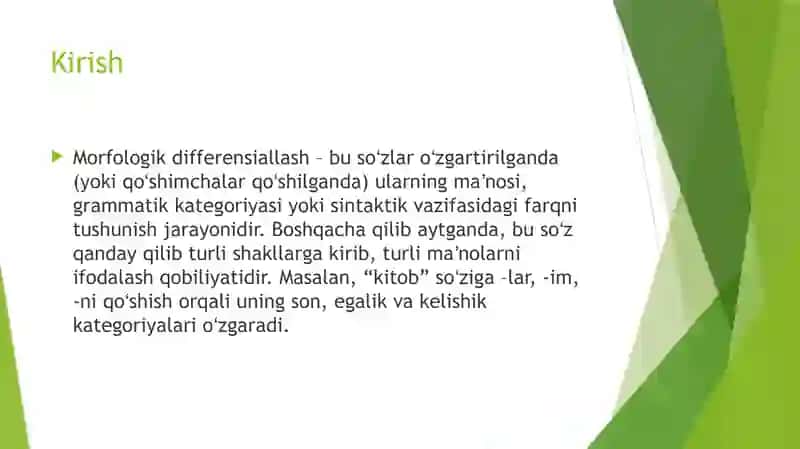 Morfologik difirensiyalash 3