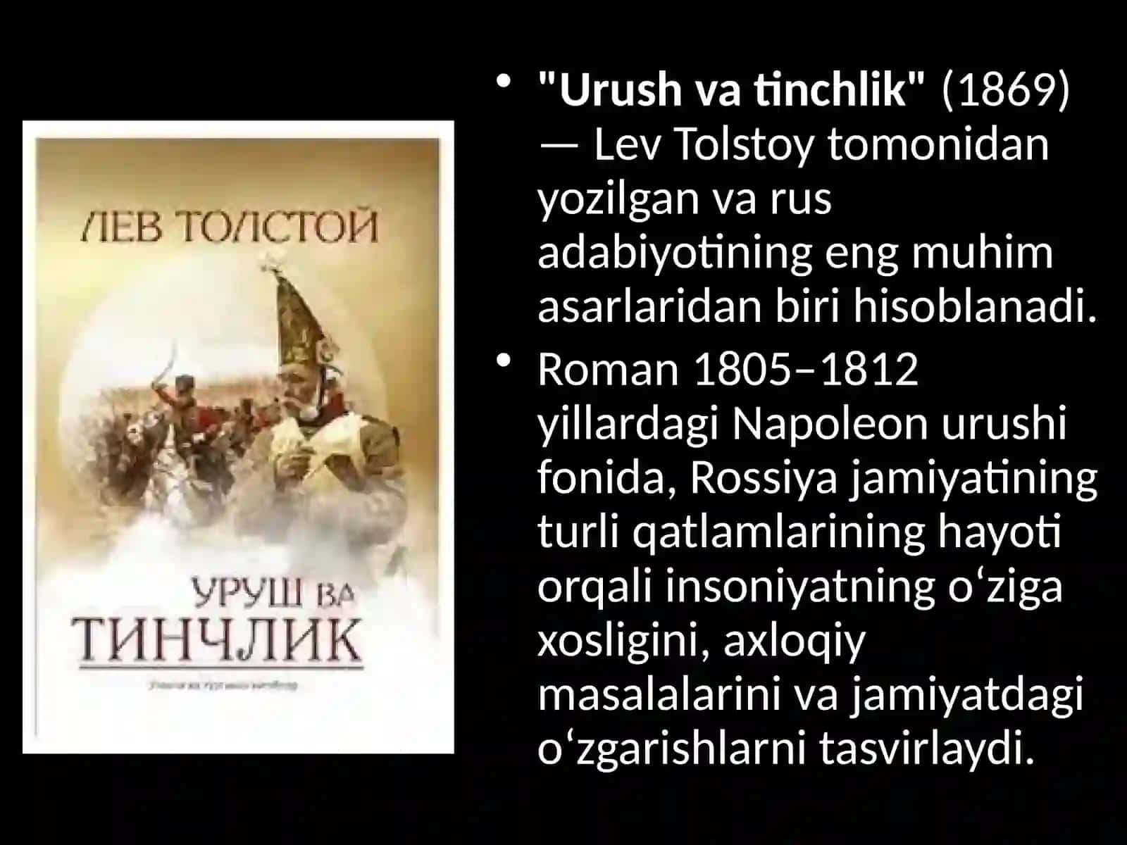 Lev Tolstoyning “Urush va tinchlik” romanida badiiy tasvir 3