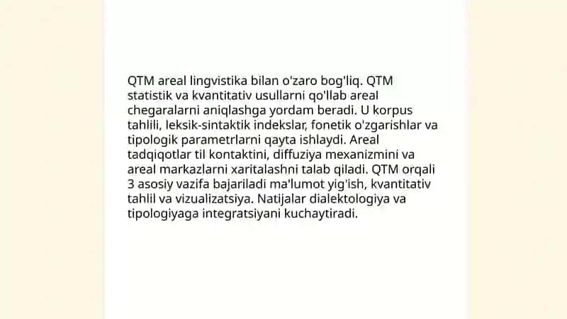 QTM haqida, areal lingvistika, dialektologiya asarlarni o'rganish 3