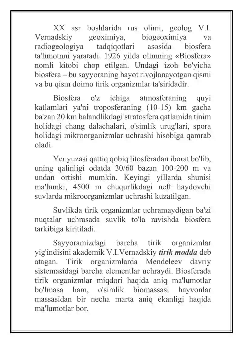 Biosfera haqida tushuncha 3