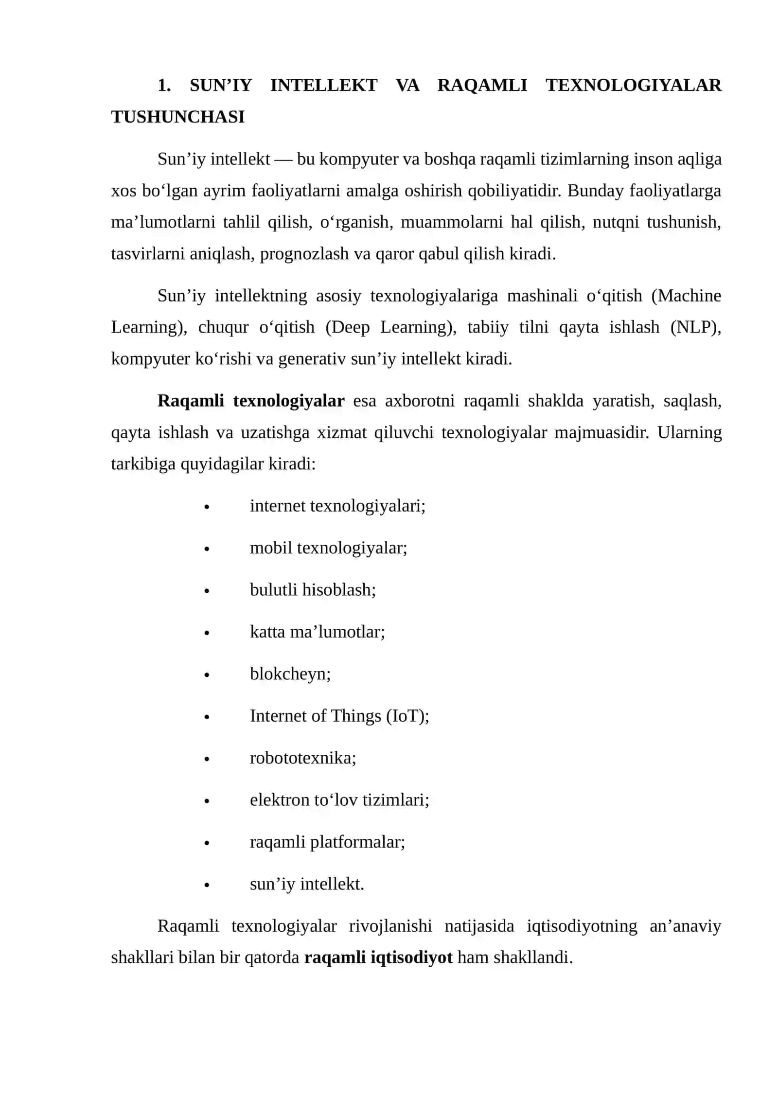 SUN’IY INTELLEKT VA RAQAMLI TEXNOLOGIYALARNING ZAMONAVIY IQTISODIYOTGA TA’SIRI 3