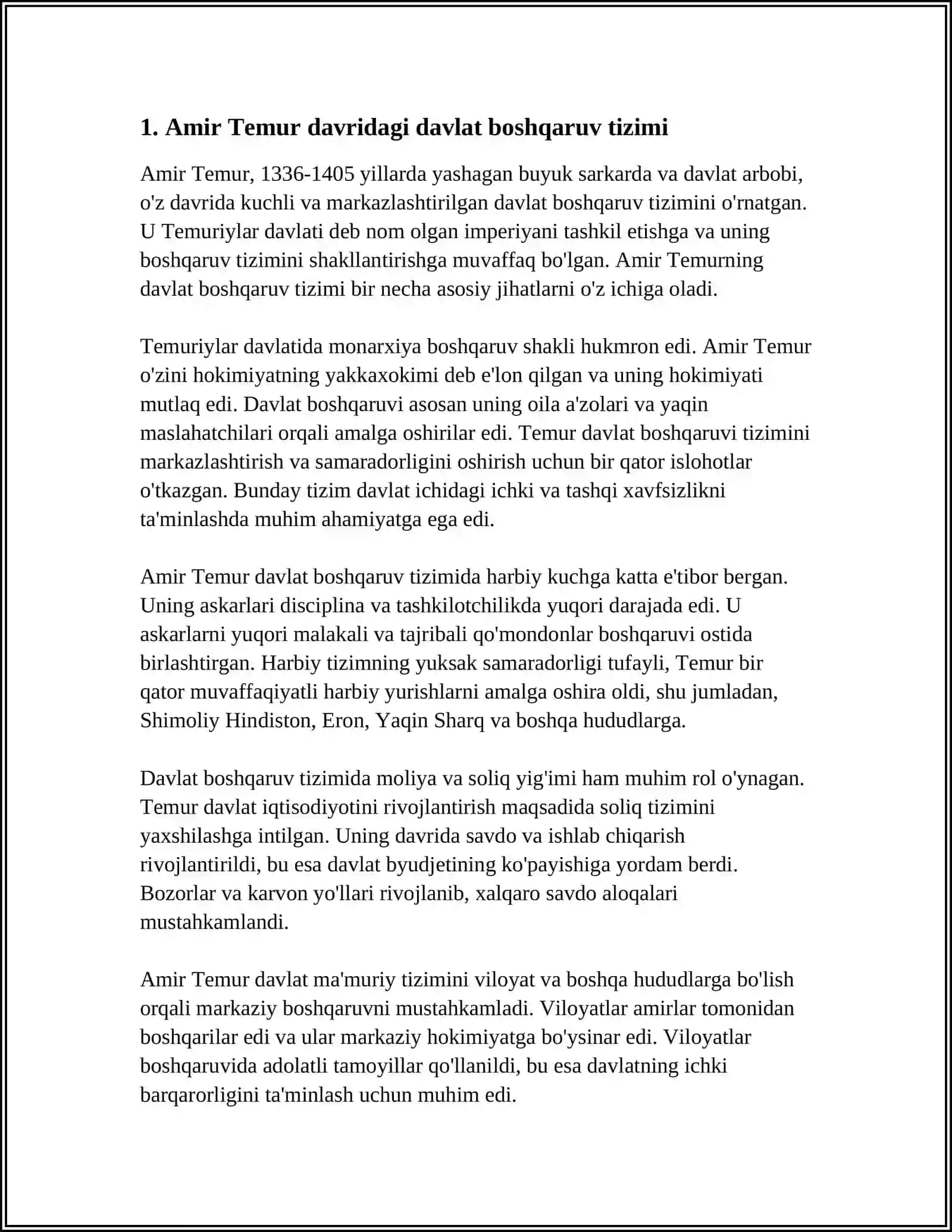 AMIR TEMUR DAVRIDA DAVLATCHILIK SAKILLAR 3