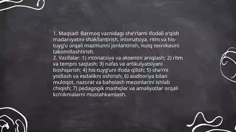 Barmoq vaznidagi sheʼrlarni ifodali oʻqish 3
