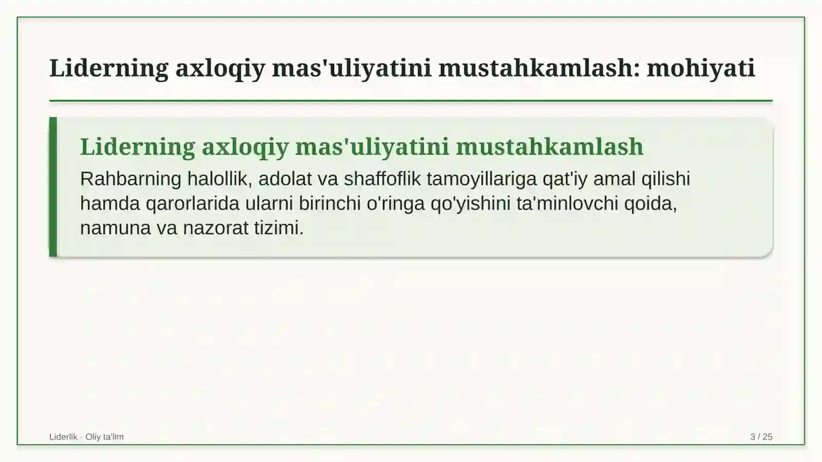 Yangiliklar saytlarida liderning axloqiy mas'uliyatini mustahkamlash 3