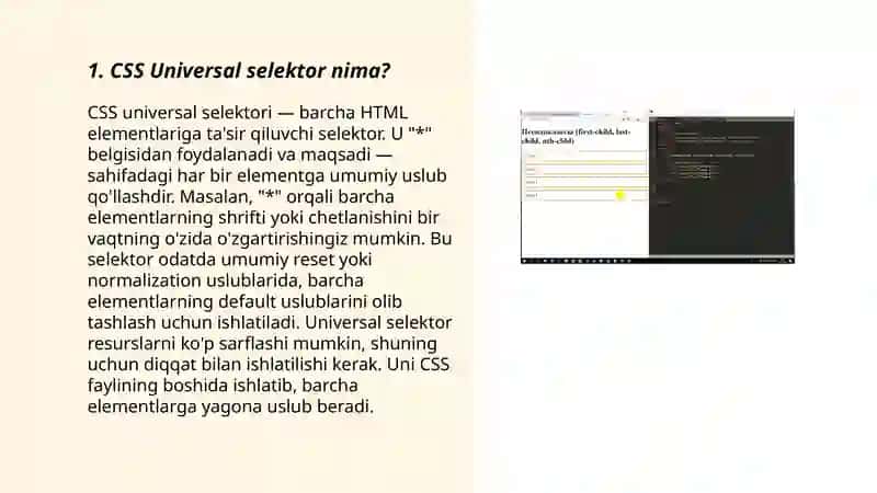 CSS Universal selektor 3