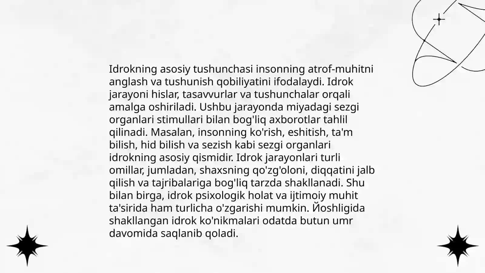 Idrok haqida tushuncha va uning xususiyatlari 3