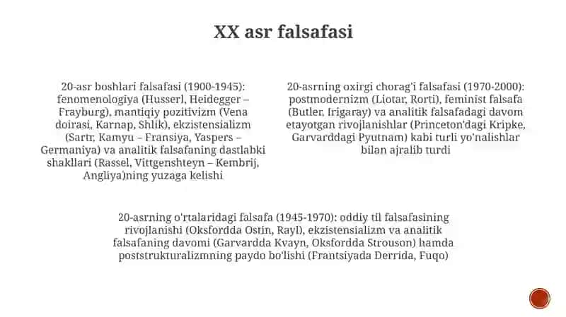 Falsafiy tafakkur taraqiyot bosqichlari gʻarb falsafasi 3
