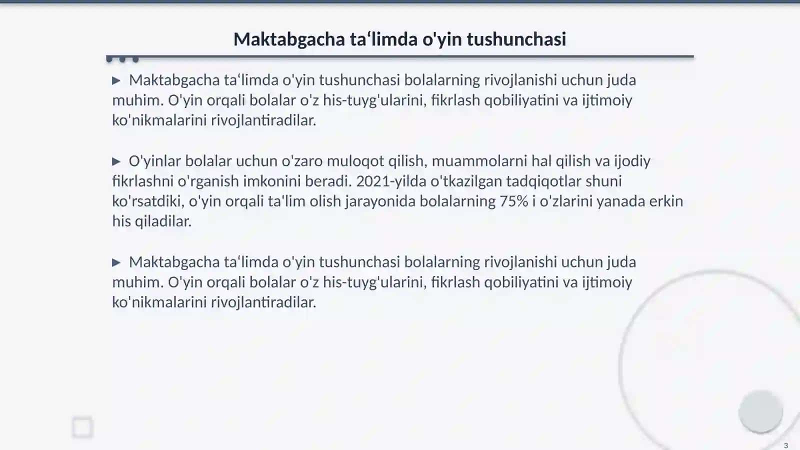 Maktabgacha ta‘limda o‘yin orqali ta‘lim-tarbiya jarayonini tashkil etish 3