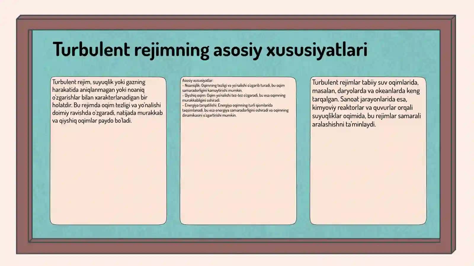 Suyuqlikning Turbulent Rejimi Harakati 3