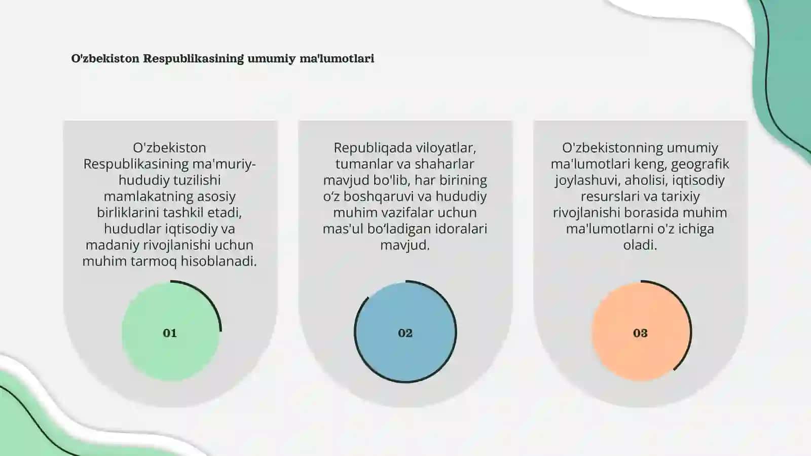 O'zbekiston Respublikasining ma'muriy - hududiy tuzilishi 3