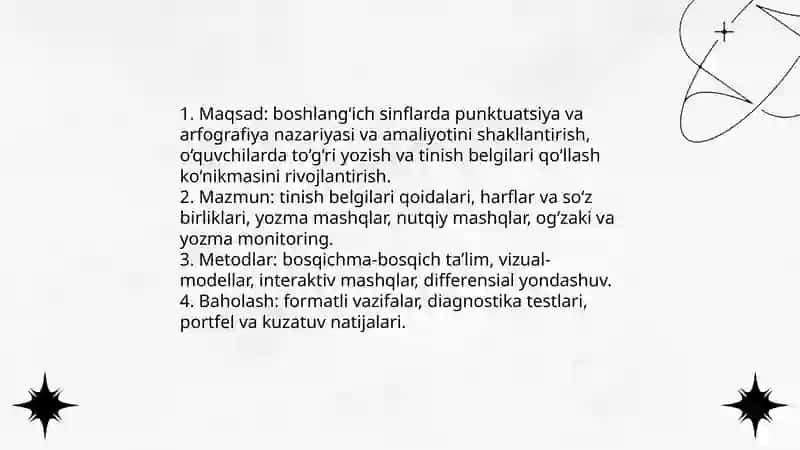 Boshlangʻich sinflarda punktuatsiya elementlari va arfogragiya oʻqitish metodikasi 3