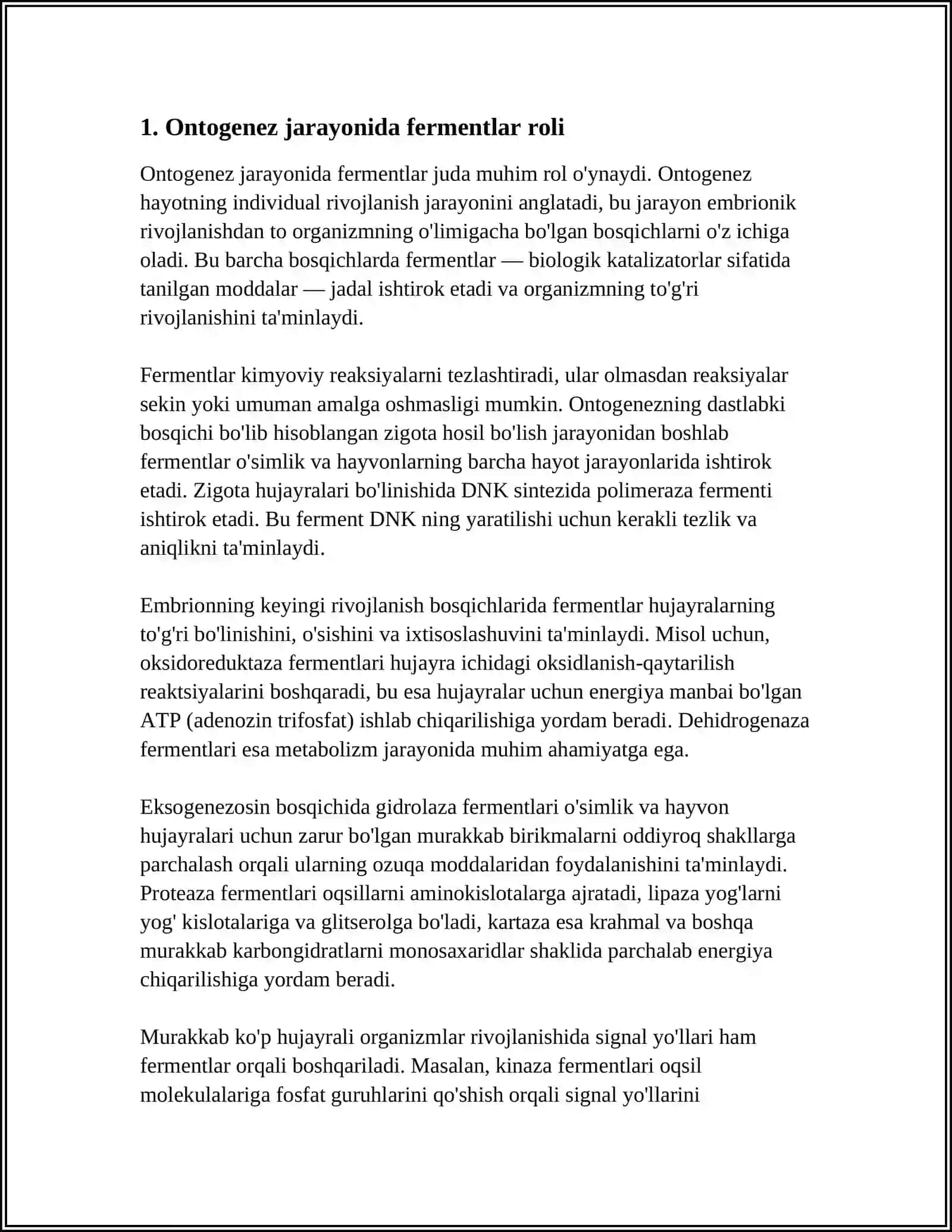 ONTOGENEZDA FERMENTLAR BOSHQARILISHINING AHAMIYATI 3
