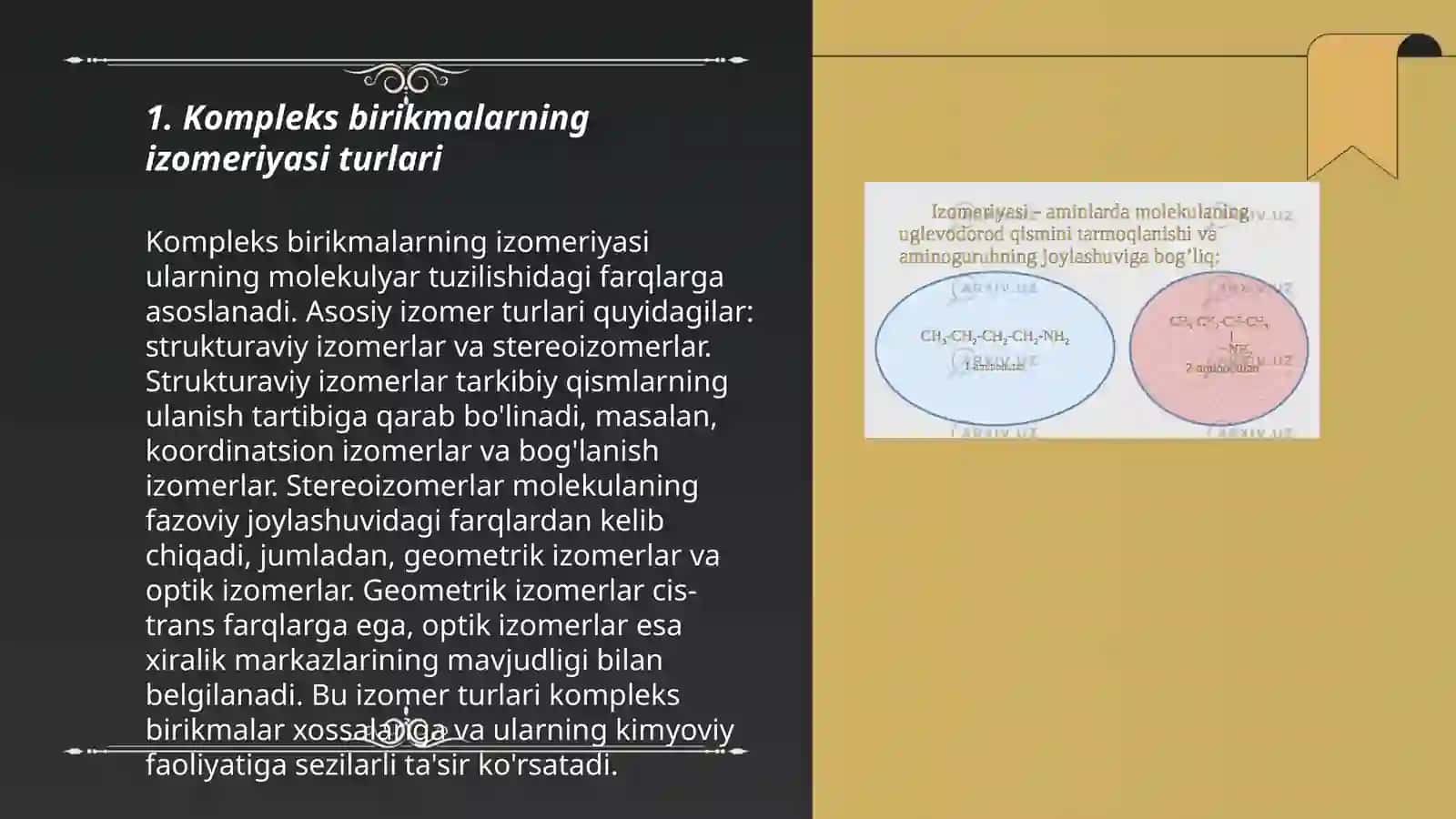 Kompleks birikmalarning izomeriyasi. Markaziy ionning ligand bilan elektrostatik taʼsirlashuvi 3