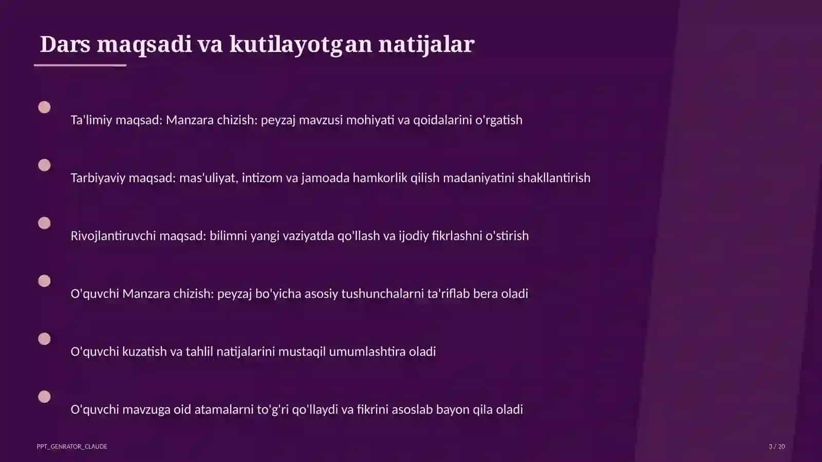 Manzara chizish: peyzaj (3-sinf) 3