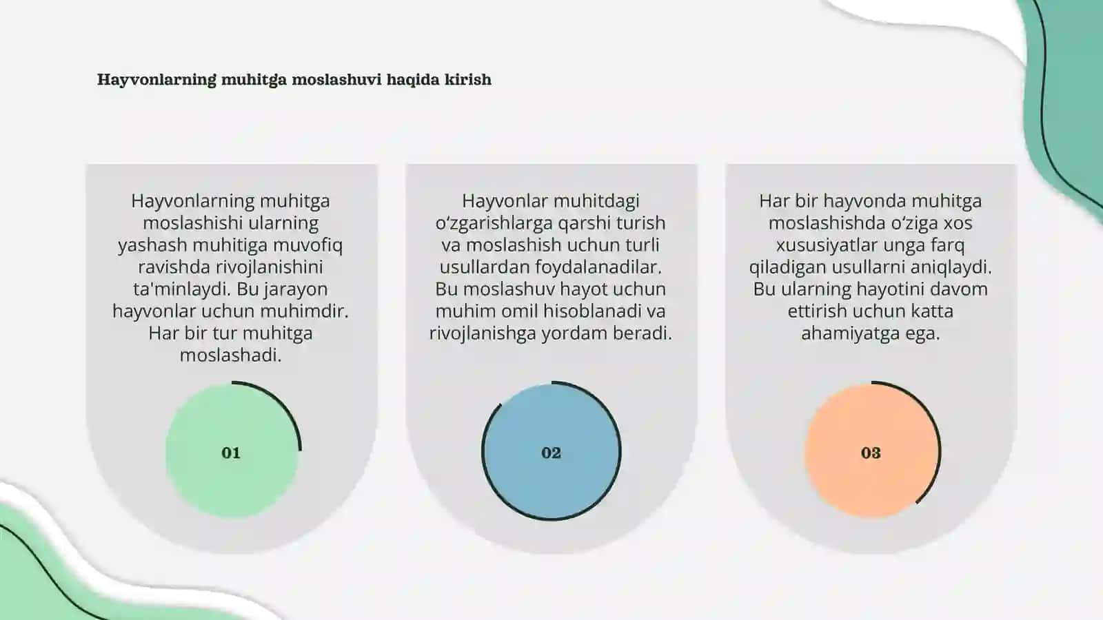 Hayvonlarning muhitga moslashishi 3
