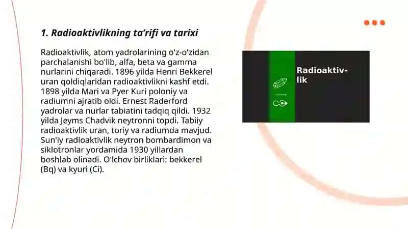 Radioaktivlik. Tabiiy va sun'iy radioaktivlik 3
