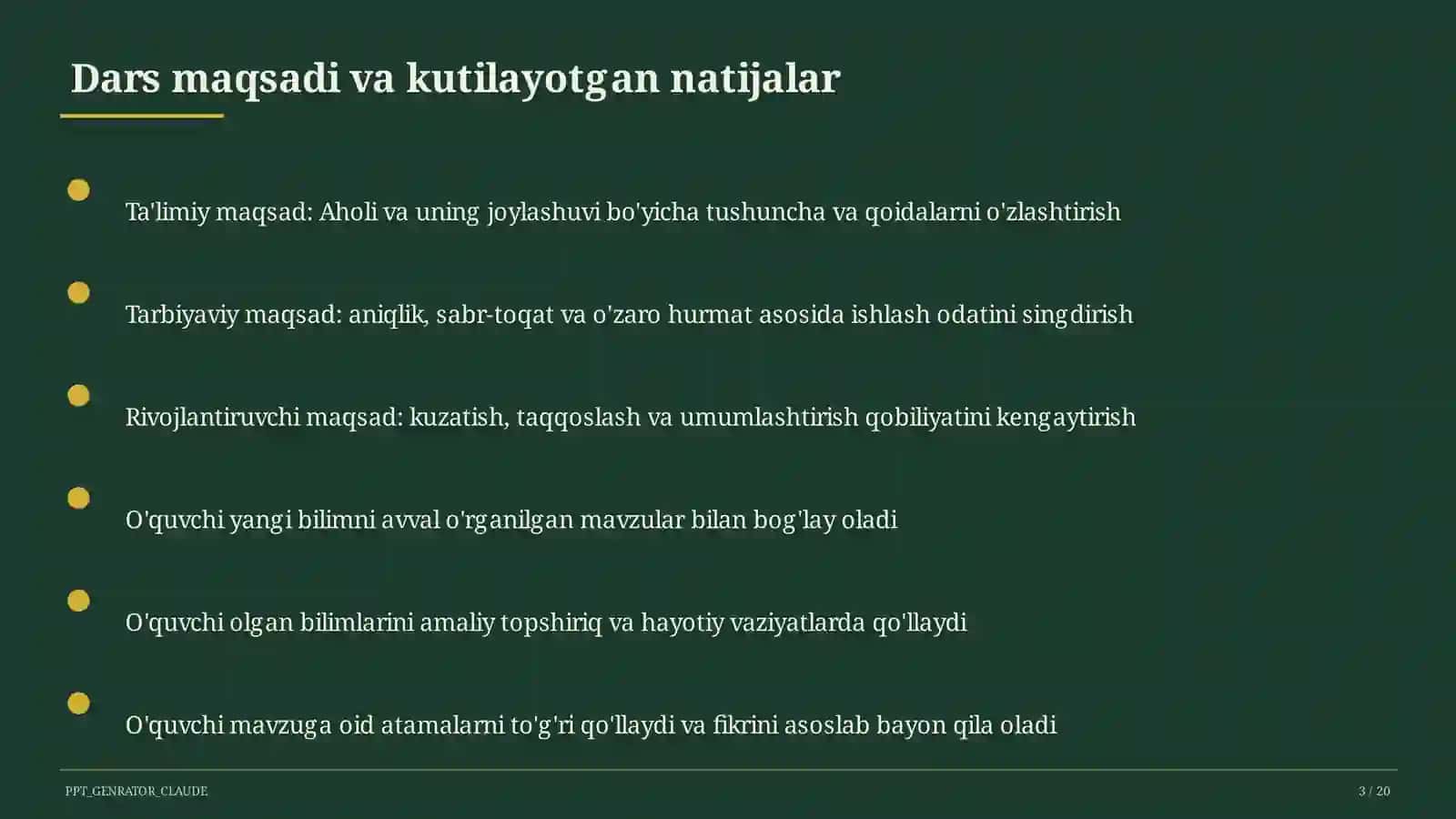 Geografiya (5–11) — takrorlash darsi uchun 3
