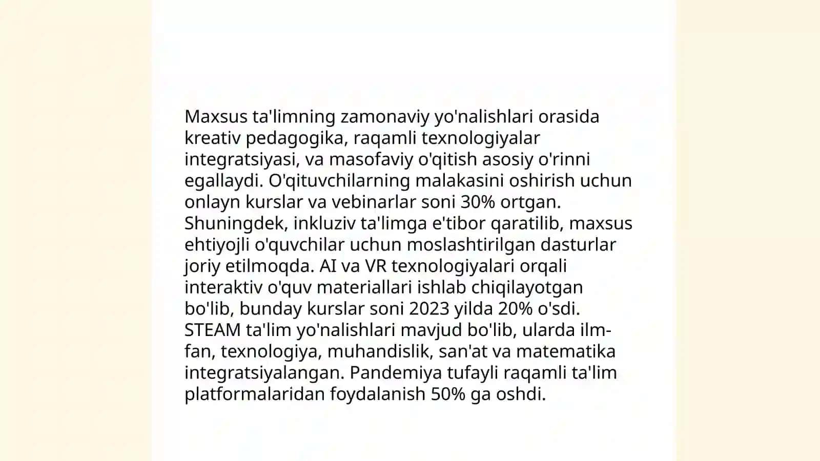 Maxsus pedagogika lohopediya yonalishi MPL_CU_22 guruh talabasi Omonova Layloning maxsus pedagogika lohopsixalogiya fanidan mustaqil talim uchun tayyorlagan taqdimoti 3