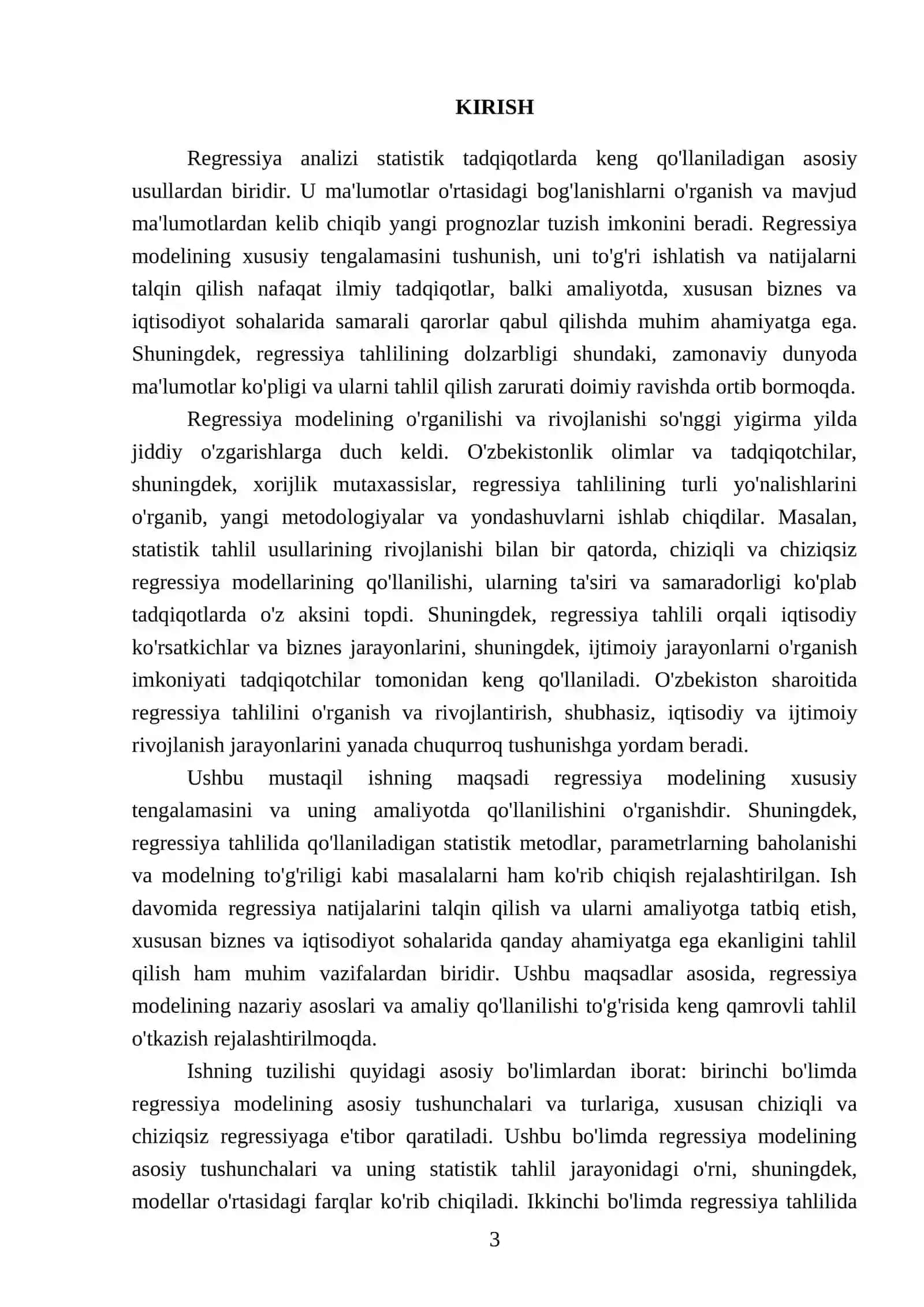 Regressiyaning xususiy tengalamasi 3