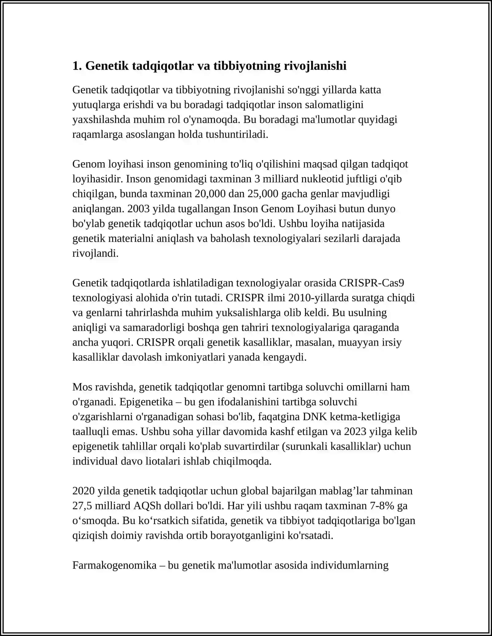 ODAM GENETIKASINI O'RGANISH USULLARINING TIBBIYOTDAGI AHAMIYATI 3