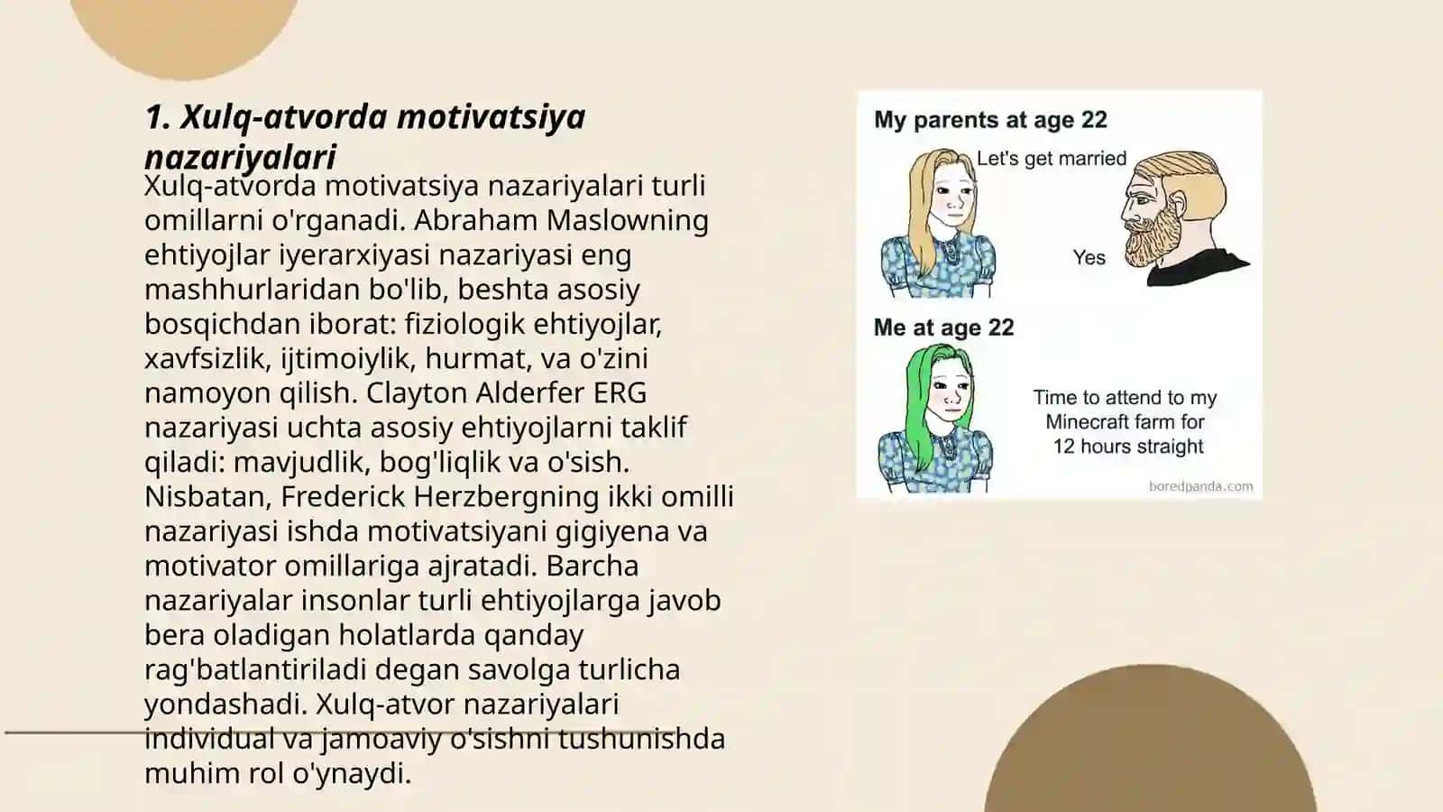 Xulq atvor va faoliyat mativatsiyasi 3