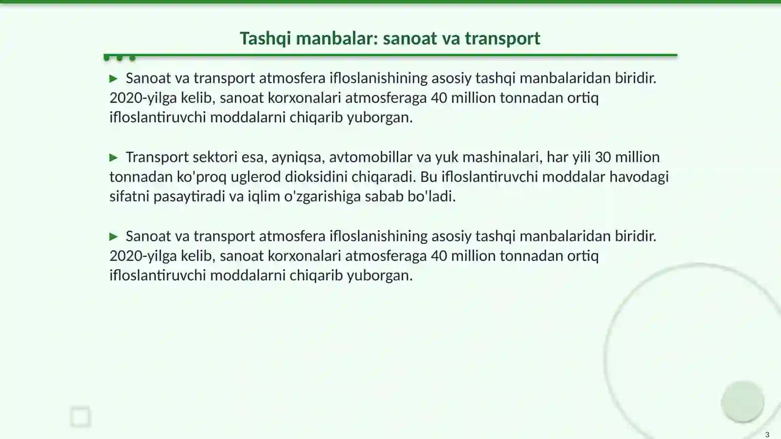 Atmosfera ifloslanishining asosiy manbalari va ularning ta’siri 3