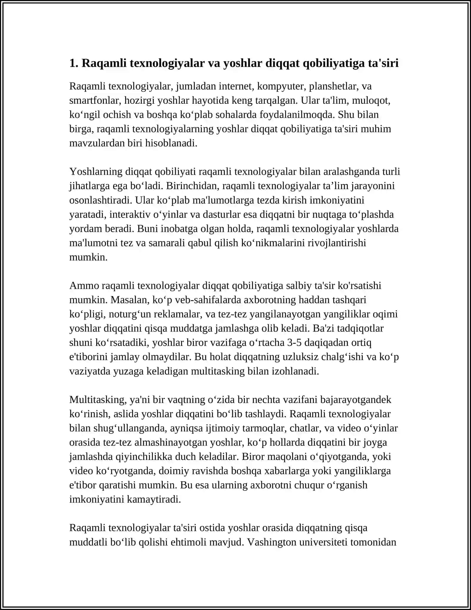 RAQAMLI TEXNOLOGIYALARNING YOSHLAR TAFAKKURIGA TASIRI 3