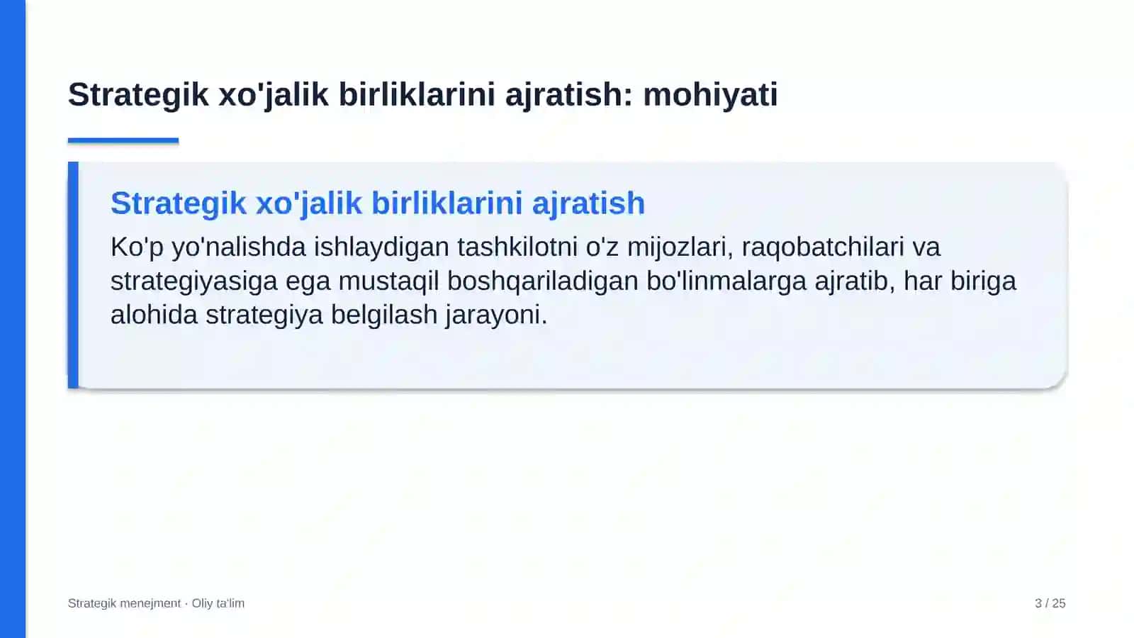 zargarlik ustaxonalarida strategik xo'jalik birliklarini ajratish 3674 3